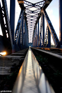 Railway bridge against clear sky