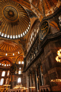 Interior of illuminated hagia sophia