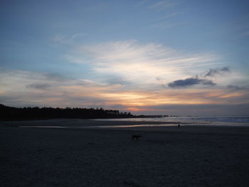 Scenic view of sea at sunset