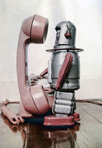 Close-up of old machine part on wall