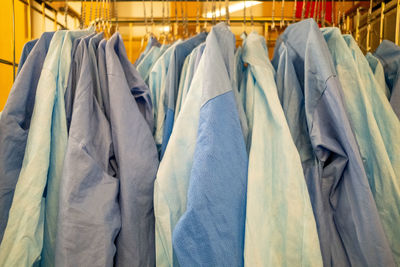 Panoramic view of clothes hanging on rack