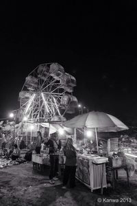 Amusement park ride at night