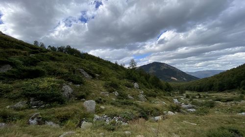 Scenic view of mountains against sky