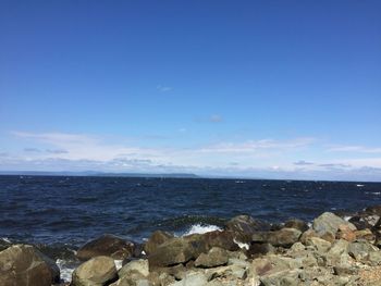 Scenic view of rocky beach