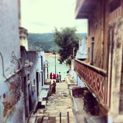 Narrow alley in city