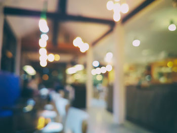 Defocused image of illuminated lights at night