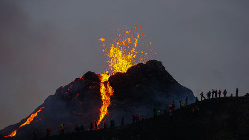 Volcanic eruption in mt fagradalsfjall, southwest iceland. the eruption began in march 2021.