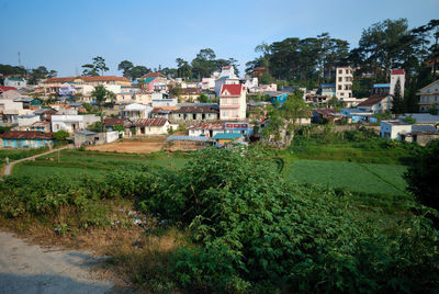 Countryside houses on landscape