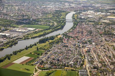 High angle view of cityscape