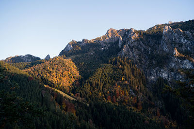 Scenic view of mountains against clear sky