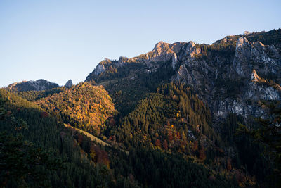 Scenic view of mountains against clear sky