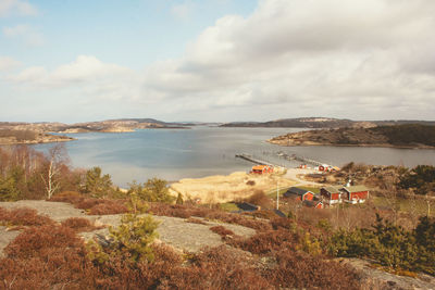 High angle view of sea against sky