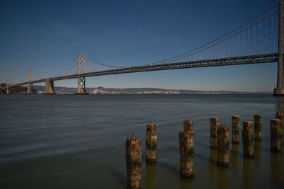 Suspension bridge over sea