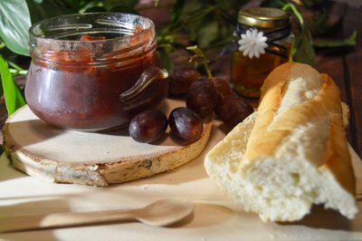 Close-up of food on table