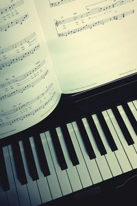 Close-up of piano keys