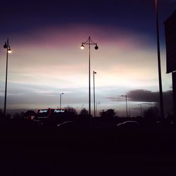 Street light against sky at night