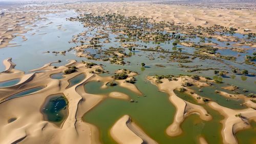 High angle view of beach