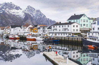Norway, northern norway, henningsvaer, fishing village in lofoten archipelago