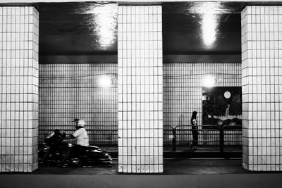 People walking in subway station