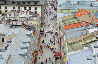 People walking on street in city