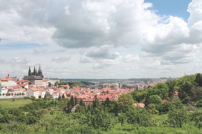 Panoramic view of townscape against sky