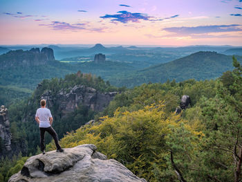 From carolafelsen to grossen dom, jagged schrammsteine and falkenstein in saxon switzerland, germany