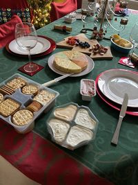 High angle view of cake on table