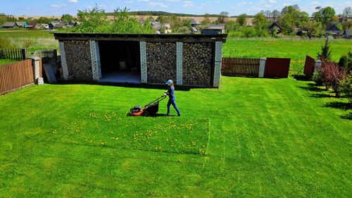 People in lawn on field