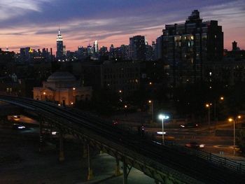 City street at sunset