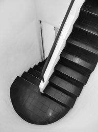 High angle view of spiral stairs