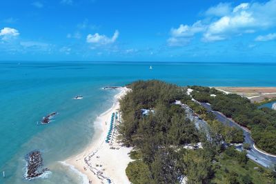 High angle view of beach against sky