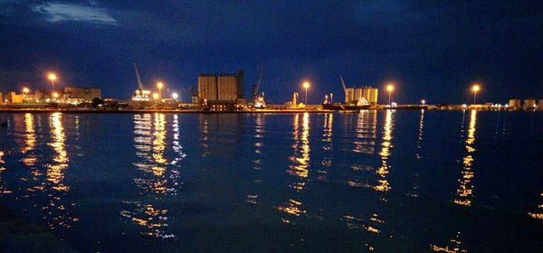 Illuminated city at night