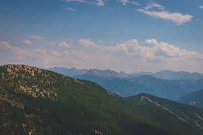 Scenic view of mountains against sky