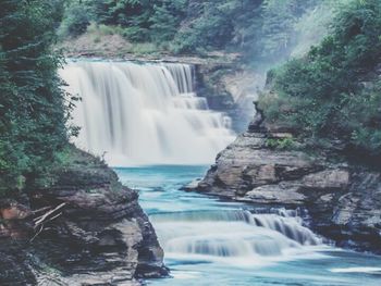 Scenic view of waterfall