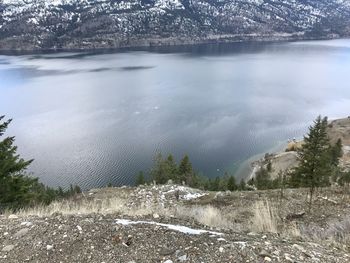 Scenic view of sea during winter