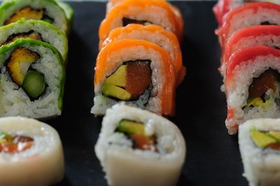 Close-up of sushi in plate