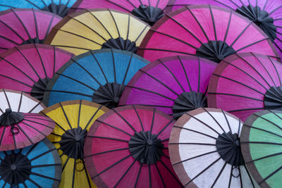 Full frame shot of multi colored toy umbrellas