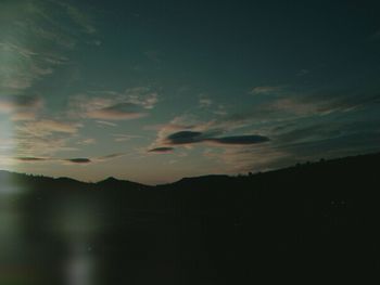 Silhouette of landscape at sunset