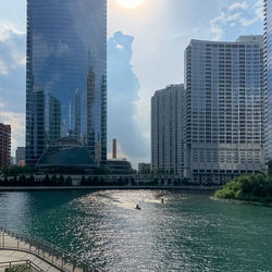 View of buildings against cloudy sky