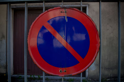 Close-up of road sign