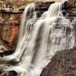 Scenic view of waterfall