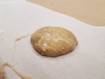 High angle view of cookies on table