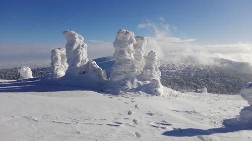 View of snow covered mountain