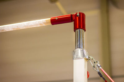 Close-up of faucet against wall