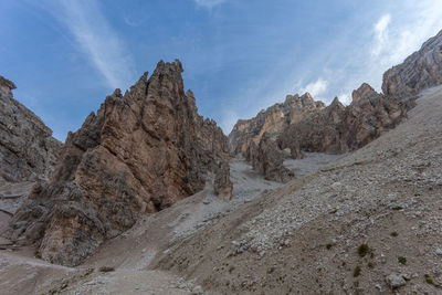 Panoramic view of rocky mountains against sky