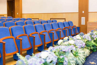 Empty chairs and table at home