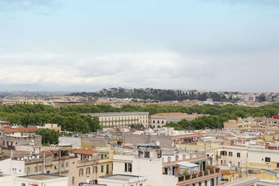 High angle view of townscape against sky