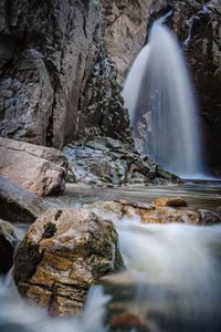 Scenic view of waterfall