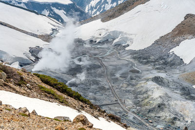 Scenic view of snowcapped mountains