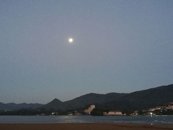 Scenic view of sea at night